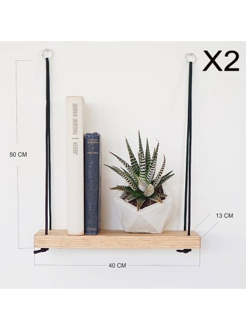 Magenta Home 2-delige set: wandmeubels lichtbruin - (B)40 x (H)50 x (D)13 cm