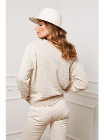 Joséfine Pullover "Astrobal" in Beige/ Weiß