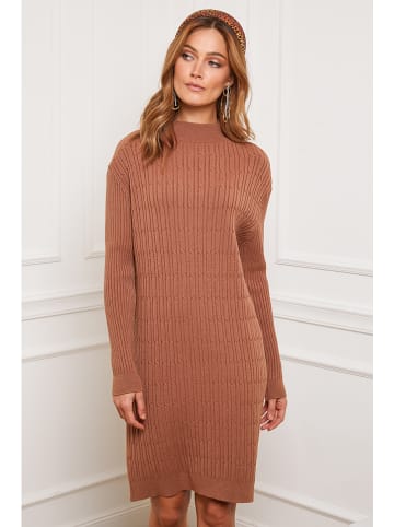 Gebreide jurk camel hot sale