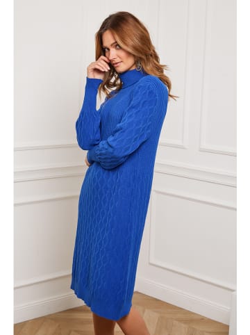 Joséfine Sukienka dzianinowa "Eclose" w kolorze niebieskim