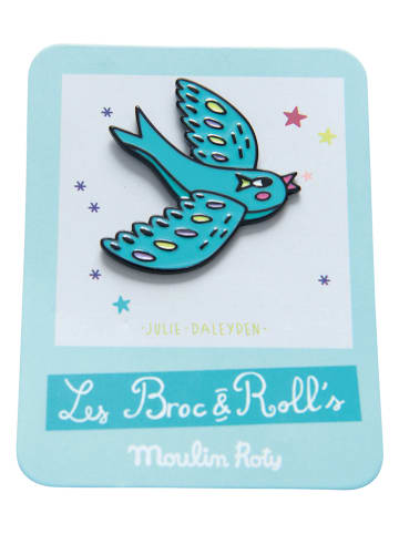 Moulin Roty Anstecker "Bird" in Blau - (L)3 x (B)3 cm