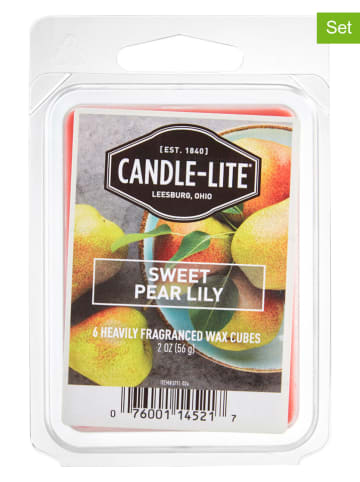 CANDLE-LITE 2-delige set: geurwas "Sweet Pear Lily" rood - 2x 56 g