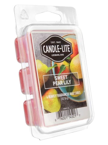 CANDLE-LITE 2-delige set: geurwas "Sweet Pear Lily" rood - 2x 56 g