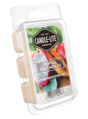 CANDLE-LITE 2-delige set: geurwas "Tropical Fruit Medley" beige - 2x 56 g