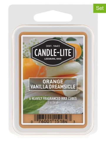 CANDLE-LITE 2-delige set: geurwas "Orange Vanilla Dreamsicle" oranje - 2x 56 g