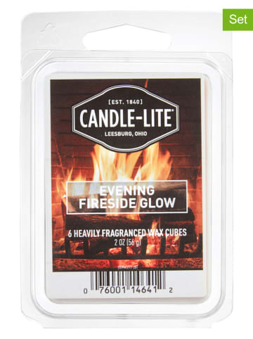 CANDLE-LITE 2-delige set: geurwas "Evening Fireside Glow" wit - 2x 56 g