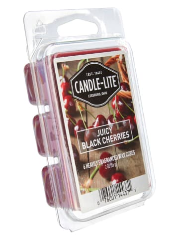 CANDLE-LITE 2-delige set: geurwas "Juicy Black Cherries" bordeaux - 2x 56 g