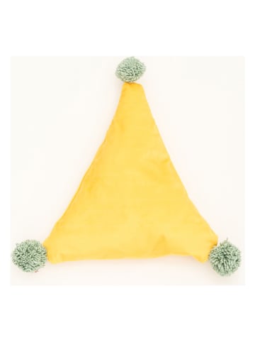 Little nice things Poduszka "Triangle" w kolorze żółtym - 40 x 40 cm