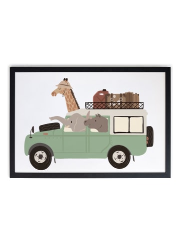 little nice things Druk artystyczny "Wild Safari" w ramce - 40 x 30 cm