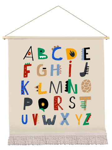 little nice things Dekoracja ścienna "Alphabet" w kolorze kremowym  - 29 x 50 cm