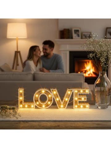 Profiline LED-Dekoleuchte "Love" in Warmweiß - (B)38 x (H)11 x (T)3 cm
