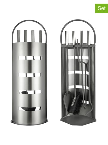 Everysentials 5tlg. Set: Kaminbesteck in Silber - (B)23 x (H)66 x (T)14,5 cm