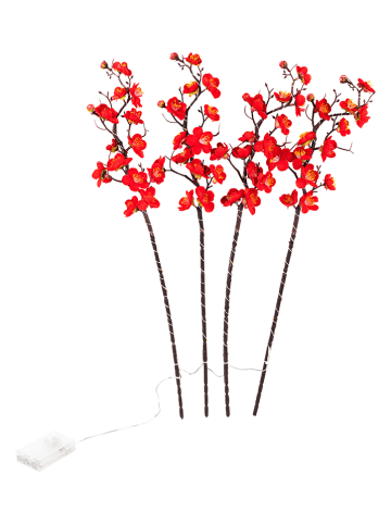 Profiline Decoratieve ledtak "Plum blossom" rood - 4 stuks