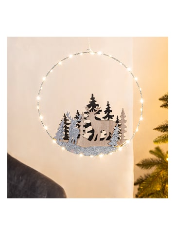 Profiline Decoratieve ledhanger lichtbruin/zilverkleurig - Ø 30 cm