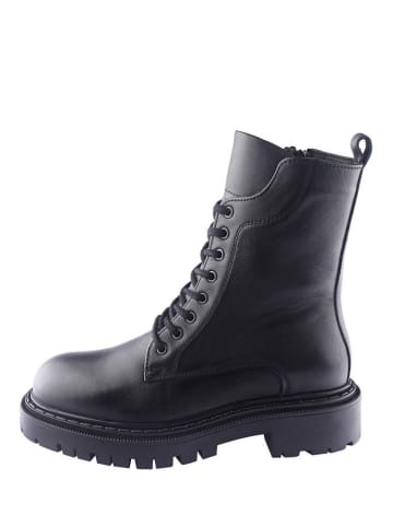 D.Moro Leder-Boots in Schwarz