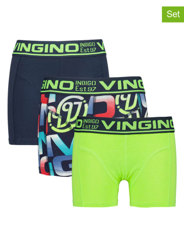 Vingino 3-delige set: boxershorts donkerblauw/groen/meerkleurig