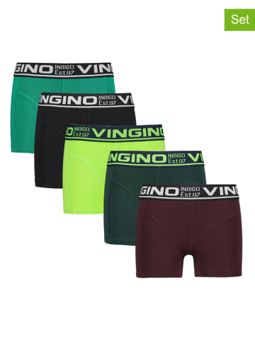 Vingino 5-delige set: boxershorts groen/bruin/zwart