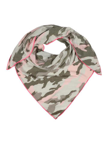 Zwillingsherz Driehoekige sjaal "Camouflage" olijfgroen/lichtroze
