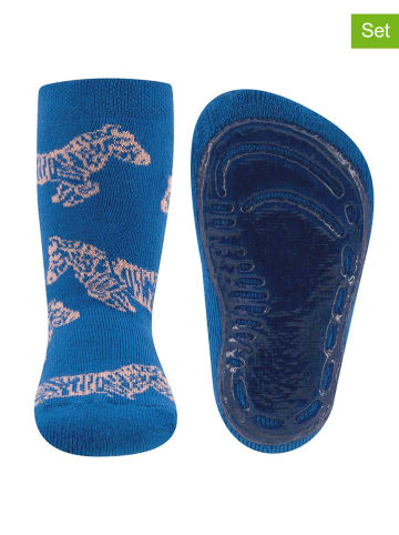 Ewers 2er-Set: ABS-Socken "SoftStep" in Blau