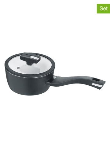 Berndes 2-delige set: steelpan "Bain" zwart/wit - Ø 16 cm