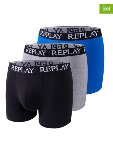 Replay 3-delige set: boxershorts zwart/grijs/blauw