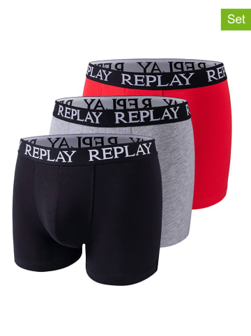 Replay 3-delige set: boxershorts zwart/grijs/rood