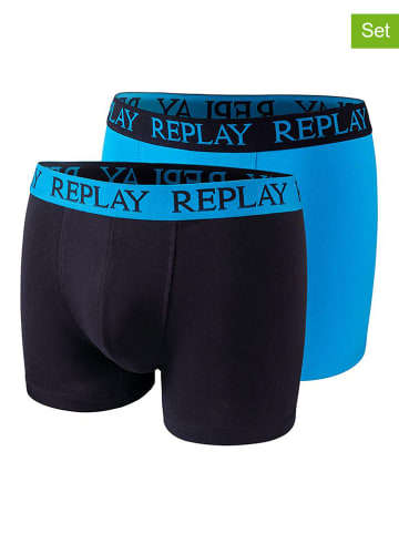 Replay 2-delige set: boxershorts zwart/blauw