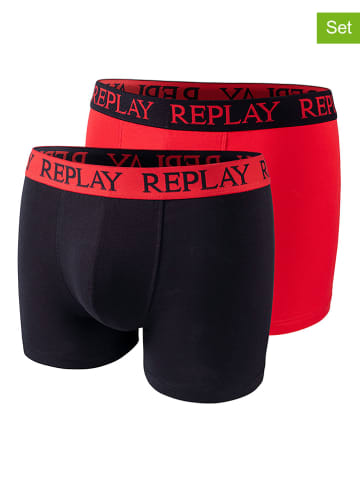 Replay 2-delige set: boxershorts zwart/rood