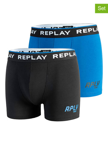 Replay 2-delige set: boxershorts blauw/zwart