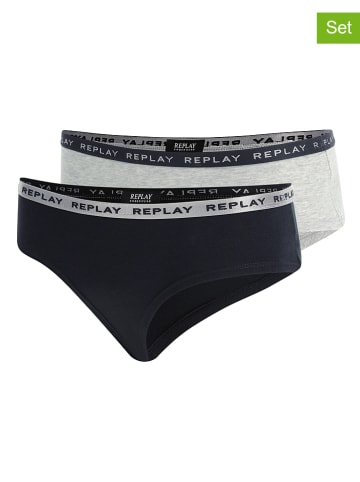 Replay Underwear 2er-Set: Pantys in Schwarz/ Grau