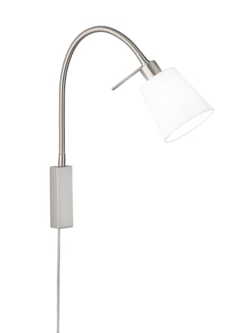FISCHER & HONSEL Wandlamp "Wolke" wit/nikkelkleurig