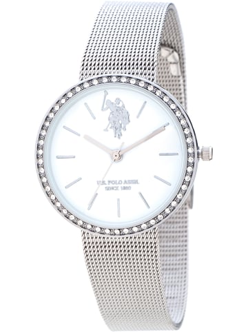 U.S. Polo Assn. Quarzuhr in Silber/ Weiß