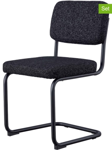 Deco Lorrie Krzesła (2 szt.) w kolorze antracytowo-czarnym