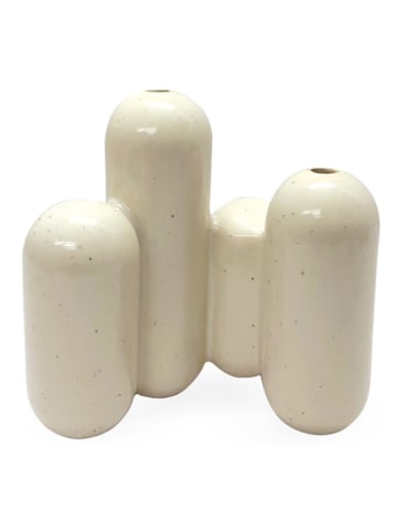 Deco Lorrie Vase "Multi" in Creme - (B)16,5 x (H)15,5 x (T)8,5 cm