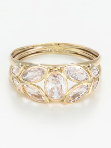 L instant d Or Gouden ring "Petra" met edelstenen
