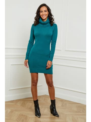 Soft Cashmere Gebreide jurk turquoise