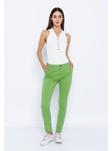 GIORGIO DI MARE Spodnie chino w kolorze zielonym