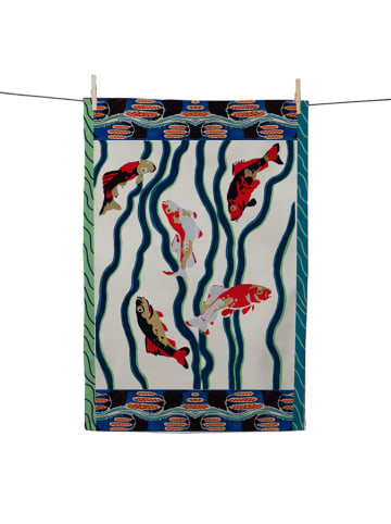 Madre Selva Ściereczka "Fishes" ze wzorem do naczyń - 70 x 50 cm