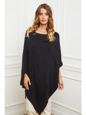 So Cachemire Ponczo "Bali" w kolorze czarnym