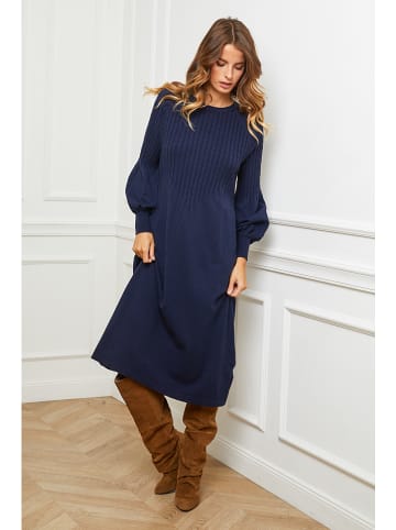 So Cachemire Gebreide jurk "Douve" blauw