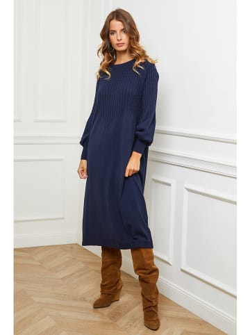 So Cachemire Gebreide jurk "Douve" blauw