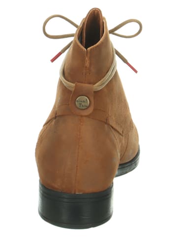 Think! Leder-Ankle-Boots "Denk!" in Hellbraun