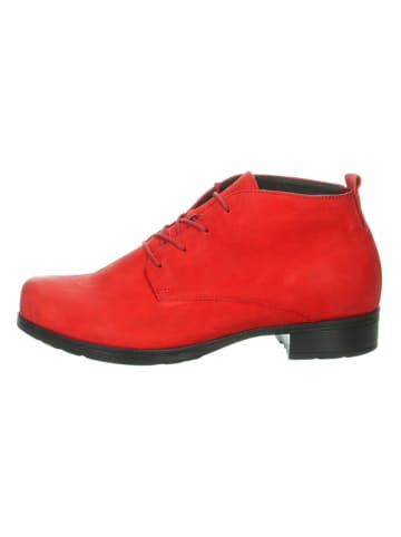 Think! Leder-Ankle-Boots "Denk" in Rot