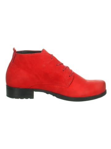 Think! Leder-Ankle-Boots "Denk" in Rot