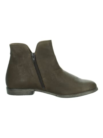 Think! Leder-Ankle-Boots "Agrat" in Oliv