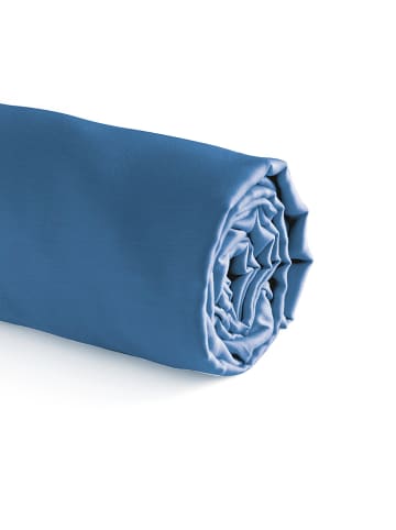 Cacharel textiles Satin-Spannbettlaken "Uni" in Blau