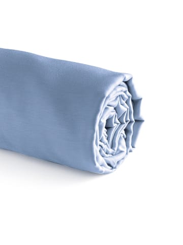 Cacharel Prześcieradło satynowe "Uni" w kolorze niebieskim na gumce