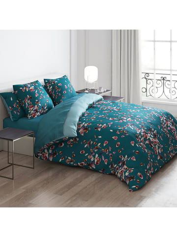 Cacharel textiles Satin-Bettlaken "Uni" in Petrol