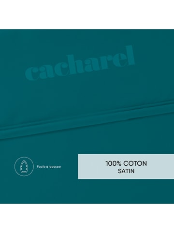 Cacharel textiles Satin-Bettlaken "Uni" in Petrol