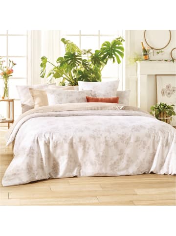 Cacharel Satin-Bettwäsche-Set "Roses" in Taupe